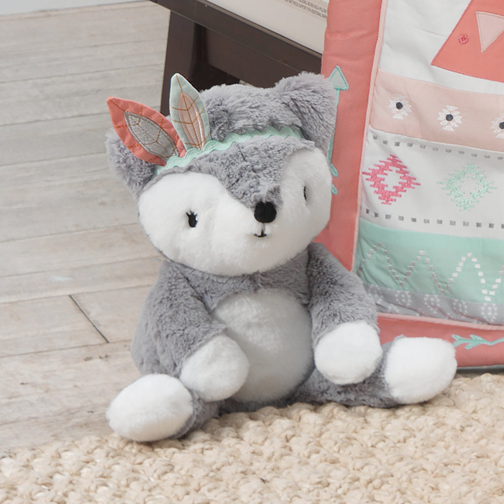 Sitting posture headband fox figurine