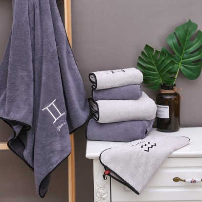 Coral fleece 12 constellation towel set, absorbent towel